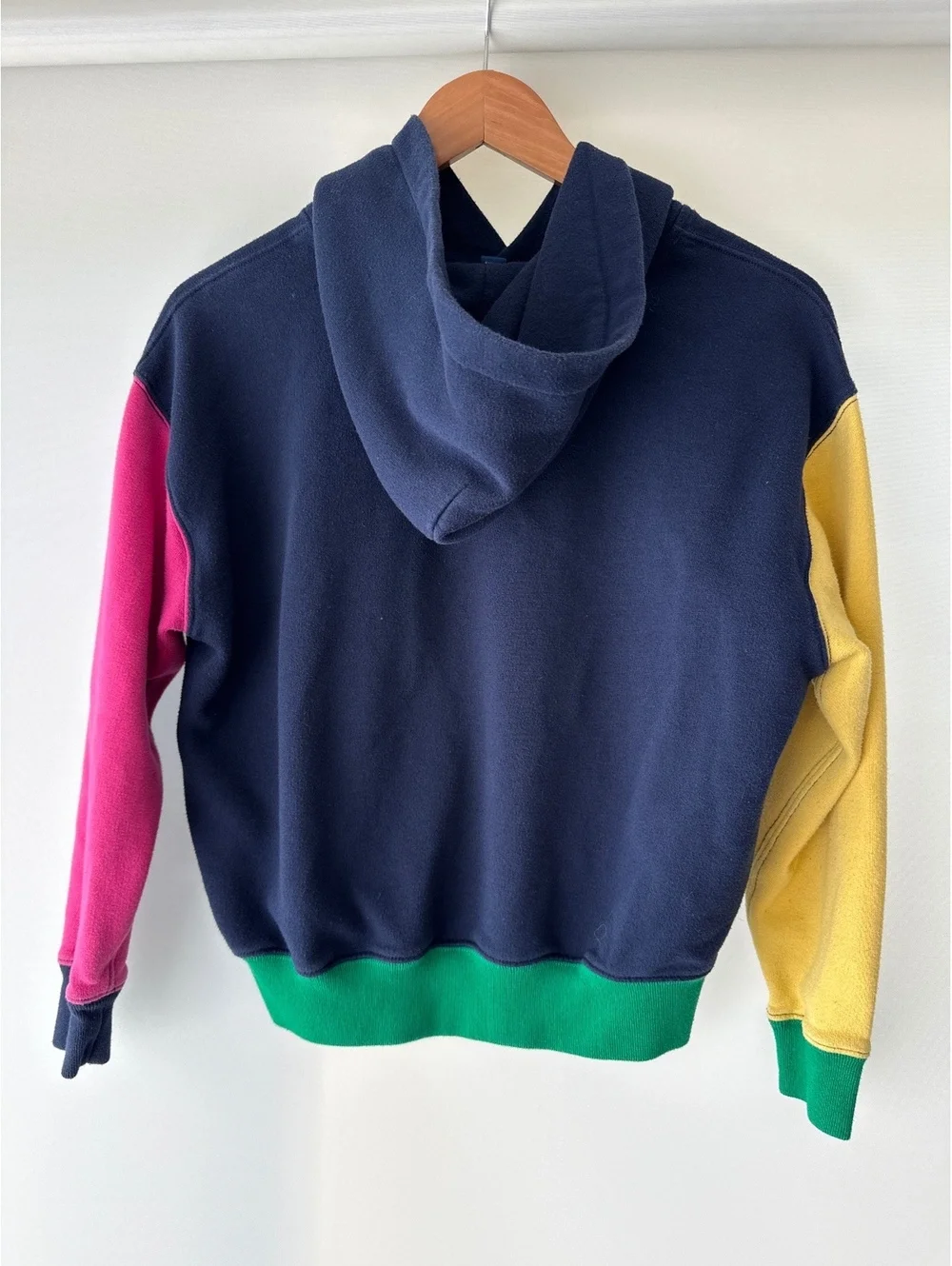 Polo Ralph Lauren Kids Colorblock Hoodie XL Navy Pink Pony Youth Sweatshirt